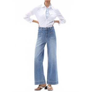 NEW BAYEAS high rise wide leg jeans in blue